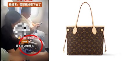 La mujer se negó a dejar su bolso en el piso del avión y se desató un escándalo (Foto: Youtube @oeoeoeo-pw3bj / Louis Vuitton)