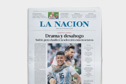 Una de las tapas de LA NACION durante Rusia 2018