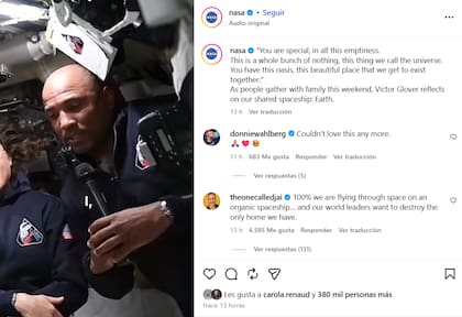 La NASA compartió la reflexión en su cuenta de Instagram