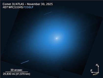 La NASA observó el cometa a finales de noviembre, cuando este se encontraba a unos 286 millones de kilómetros de la Tierra