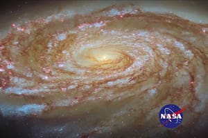 La imagen de una galaxia espiral que alberga un agujero negro supermasivo en su viaje hacia el Cúmulo de Virgo