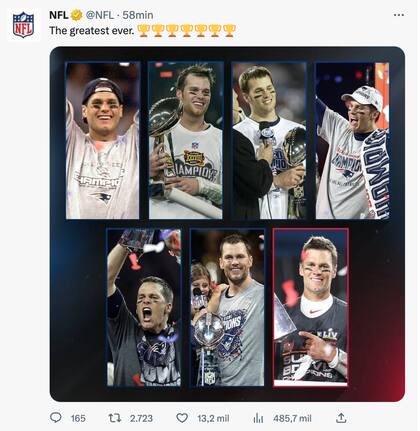 La NFL compartió imágenes de Tom Brady