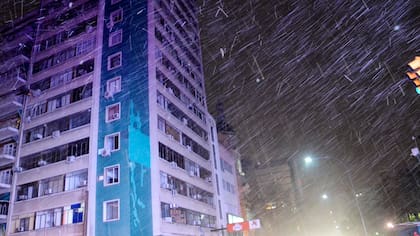 La nieve llegó a Bahía Blanca