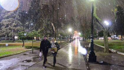 La nieve llegó a Bahía Blanca