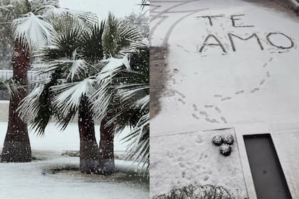 La nieve y el cariñoso mensaje que fue dedicado por Julián Álvarez a Emilia Ferrero