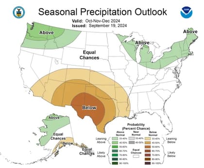 La Niña generará cambios en torno a los niveles de humedad en el norte y sur de EE.UU. este invierno boreal