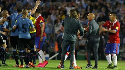 La noche de la pelea entre Sampaoli y Godín