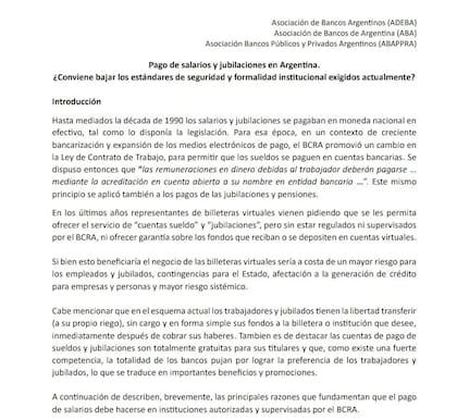 La nota de ABA, adeba y Abappra