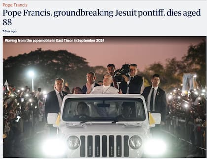 La nota de The Guardian.