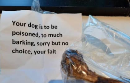 La nota en inglés mal escrita