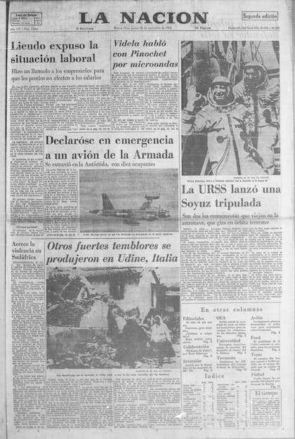 La noticia de la desaparición del Neptune en la tapa de LA NACION