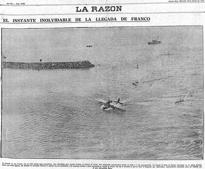 La noticia de la llegada del Plus Ultra el 10 de febrero de 1926, registrada por Juan Bautista Borra en La Razón.