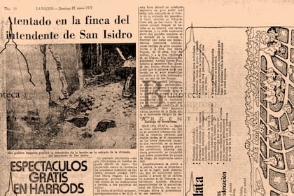 La noticia del atentado, publicada en LA NACION en la edición del el domingo 23 de enero de 1977