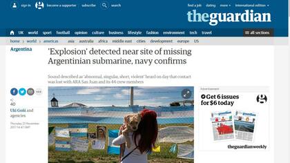 La noticia del submarino en The Guardian