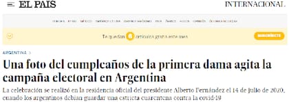 La noticia en el diario El País
