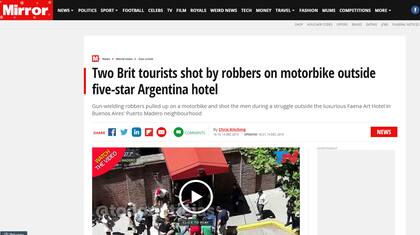 La noticia en el diario The Mirror