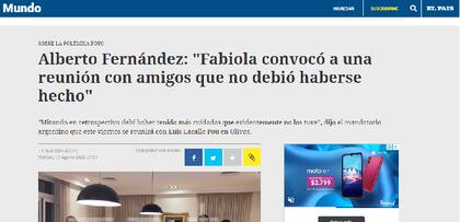 La noticia en El País, de Uruguay