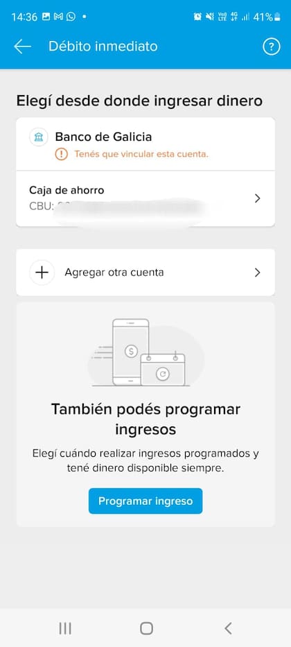 La notificación de MercadoPago
