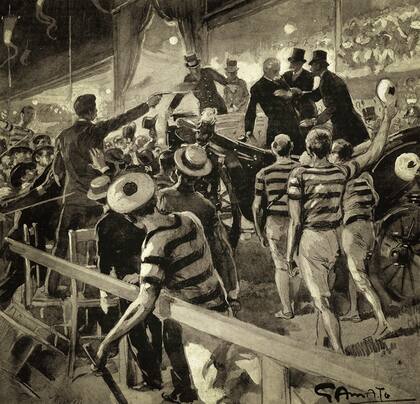 La novela comienza con la escena de un atentado fatal: el asesinato del rey de Itaia Humberto I de Saboya