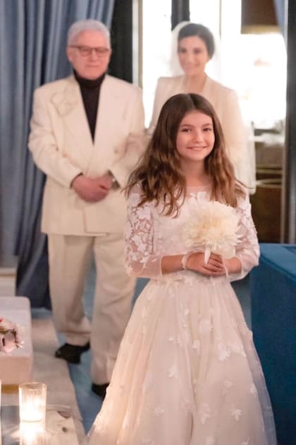 La novia llegó al altar del brazo de su padre, Fabrizio, y su hija Paola ofició de dama de honor.