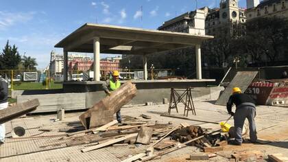 La nueva base donde se instalará la escultura