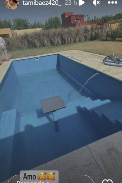 La nueva casa de Tamara Báez cuenta con un jardín con pileta, que a la influencer la pone muy feliz