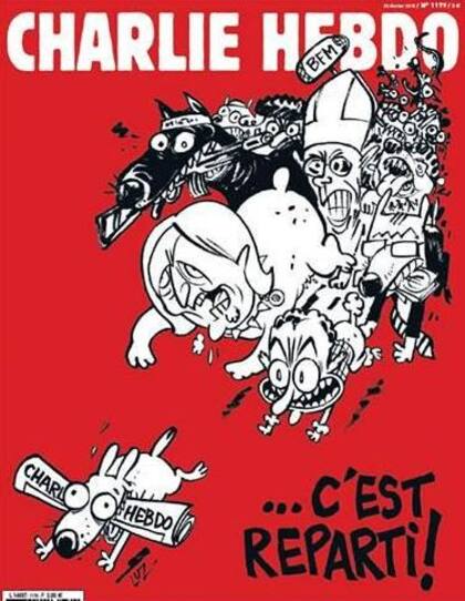 La nueva Charlie Hebdo, que sale mañana, lleva en su tapa al papa Francisco y al ex presidente francés Nicolas Sarkozy, entre otros