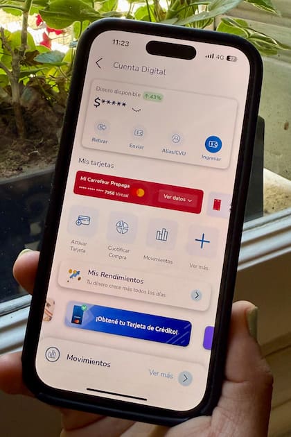 La nueva cuenta digital ofrece una tasa de rendimiento diario para los saldos (hoy la tasa se ubica en el 43% anual)