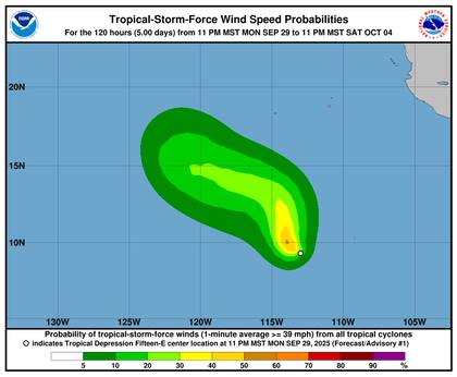 La nueva depresión tropical se convertirá en tormenta y no se esperan más cambios hasta, al menos, el jueves