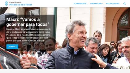 La nueva imagen del sitio de la Casa Rosada