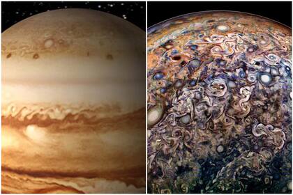 La nueva imagen muestra una marcada diferencia con las líneas ecuatoriales que caracterizan al planeta gaseoso