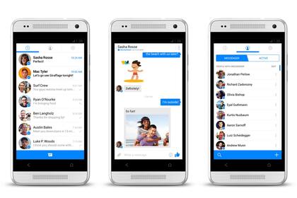 La nueva interfaz de Messenger de Facebook, disponible de forma paulatina para usuarios de dispositivos Android