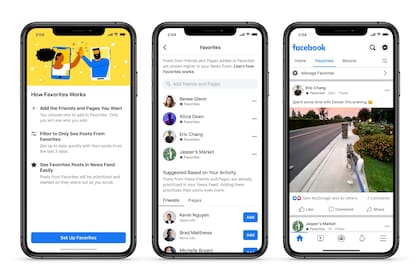La nueva organización del News Feed de Facebook permite organizarlo en forma cronológica, y poner al principio las publicaciones de usuarios favoritos