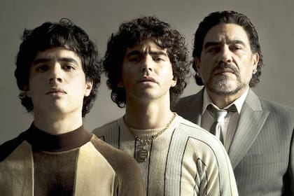 Nicolás Goldschmidt, Nazareno Casero y Juan Palomino, en la piel de Maradona, en los diferentes momentos de su vida