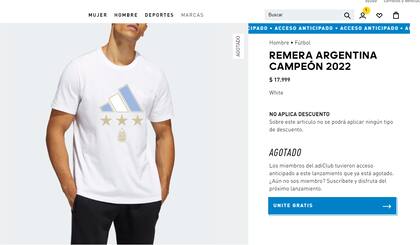 La nueva remera de Argentina con las tres estrellas se agotó en cuestión de horas.