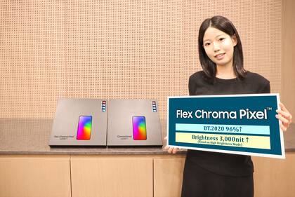 La nueva tecnología de pantalla Flex Chroma de Samsung es más brillante y reproduce una mayor gama de colores