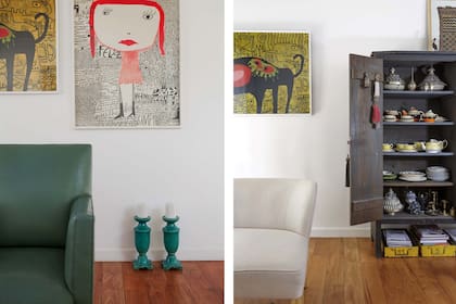 La obra de Milo Lockett ganó una posición. AHORA Sin los candelabros esmaltados en el piso. El espacio está más despejado y liviano.