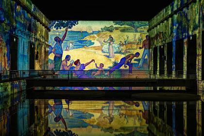 La obra de Paul Signac cautiva en la oscuridad de la base. Culturespaces. E. Spiller.