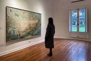 La obra "Ofelia" (1982), exhibida en la habitación de la Quinta Trabucco que alojó su taller