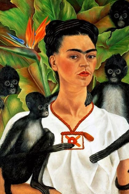 La obra original de Autorretrato con monos, de 1943, se encuentra en la ciudad de México y forma parte de la colección de Jacques y Natasha Gelman