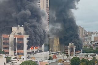 Un voraz incendio en el edificio de una obra social estatal alertó a los vecinos