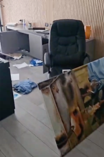 La oficina de Cristan Jerónimo fue vandalizada en la madrugada