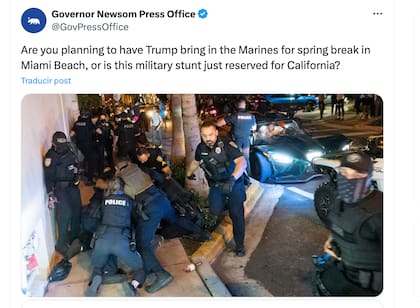 La oficina del gobernador de California contesto el mensaje