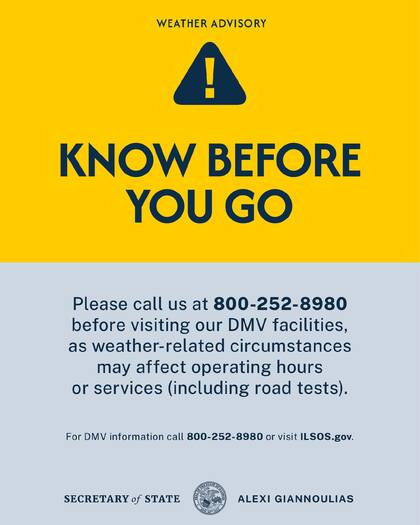 La oficina del secretario de Estado suspende pruebas de manejo en Illinois en diciembre (FB ILSecofState)