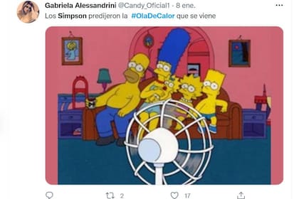 La ola de calor llenó las redes sociales de memes, como este en el que la protagonista es la familia Simpson