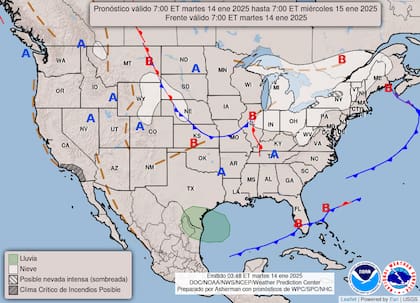 La ola de frío dejó temperaturas entre 10 y 20 grados bajo el promedio en el Medio Oeste y los Apalaches este martes