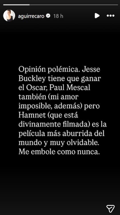 La opinion de Carolina Aguirre sobre Hamnet