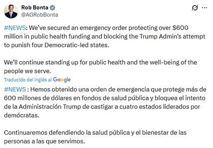 La orden de emergencia impide que la administración Trump cancele más de 600 millones de dólares en subvenciones