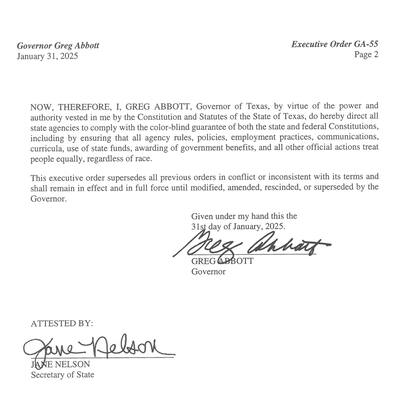 La orden ejecutiva fue firmada por Greg Abbott, gobernador de Texas