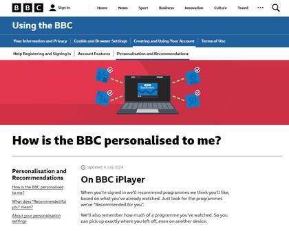 La organización de medios del Reino Unido transparenta la política con relación al contenido personalizado